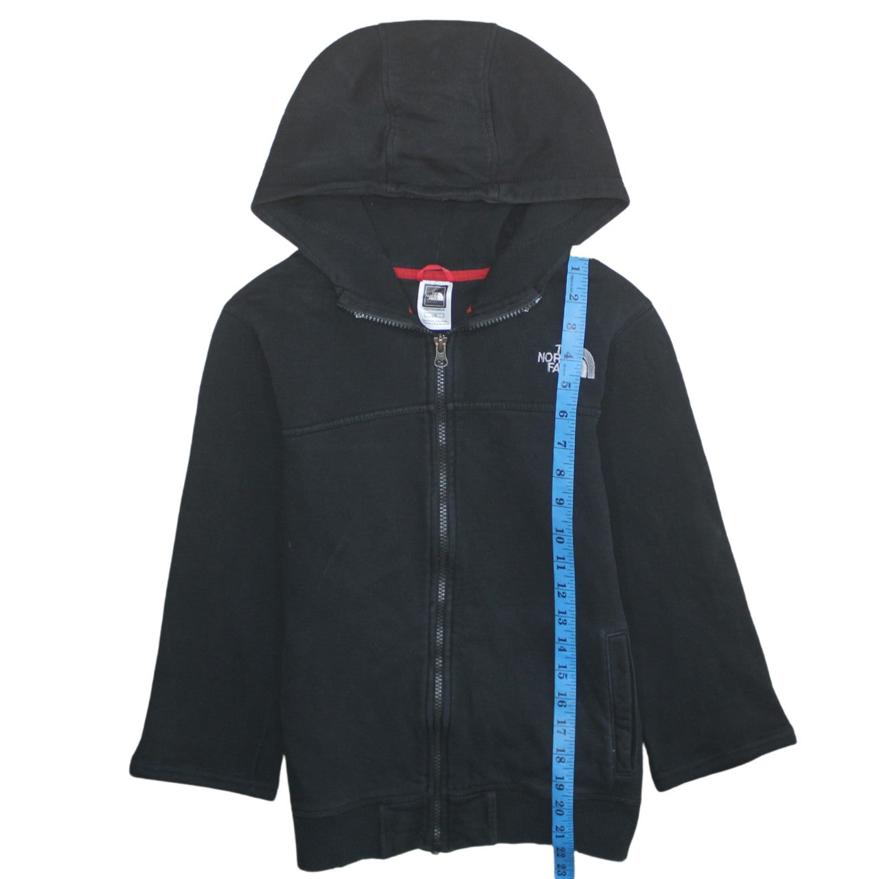 The North Face Boys Black Full Zip Hoodie L/G Cotton Blend Casual