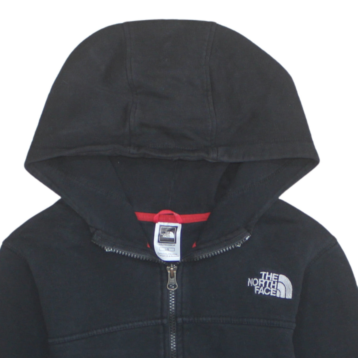 The North Face Boys Black Full Zip Hoodie L/G Cotton Blend Casual
