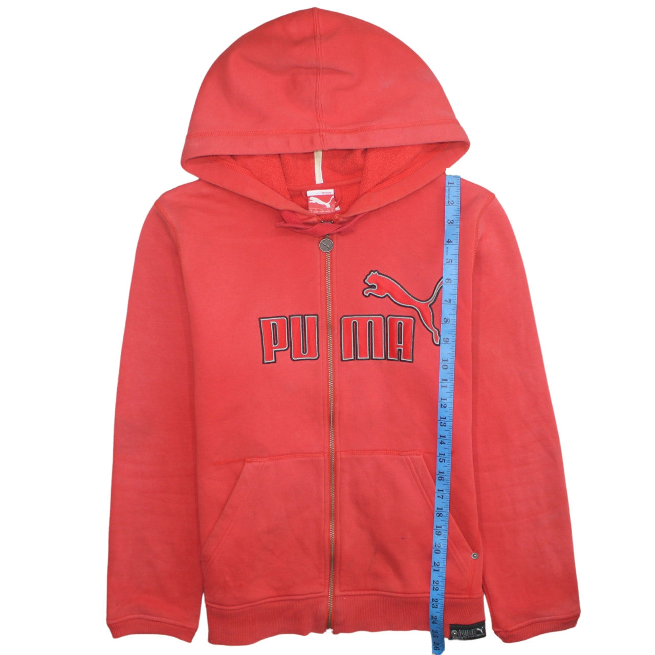 Puma Men Red Full Zip Hoodie S Fleece Regular Sportswear