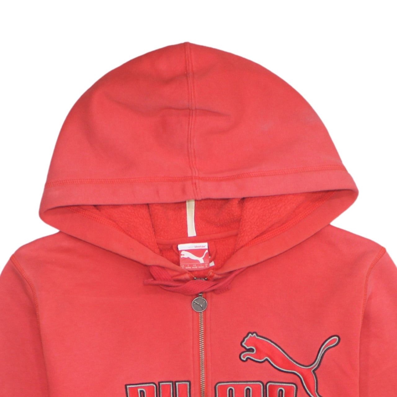 Puma Men Red Full Zip Hoodie S Fleece Regular Sportswear