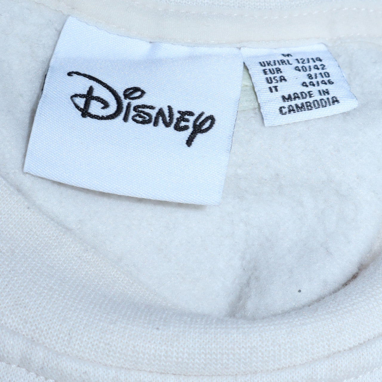 Disney Primark Women White Mickey Mouse Graphic Pullover Sweatshirt M 12/14