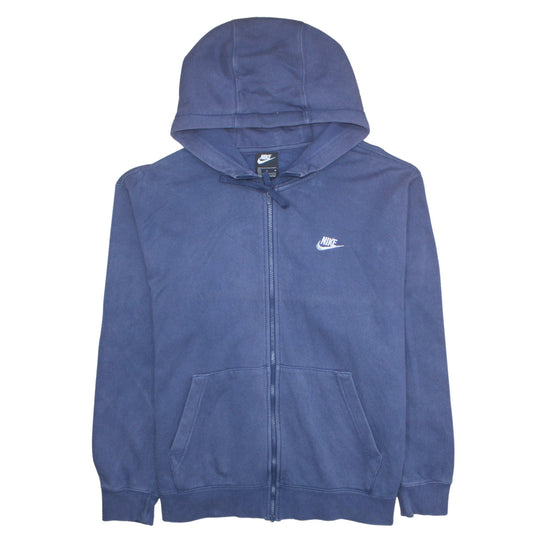 Nike Men's Blue Full Zip Hoodie XL Cotton Blend Sportswear