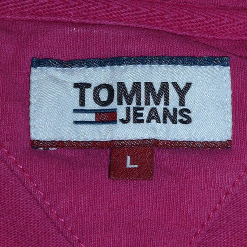 Tommy Jeans Womens Pink Cotton Short Sleeve Crew Neck T-Shirt L
