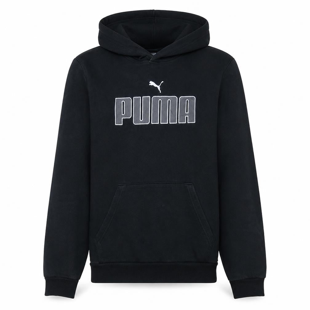 Puma Men's Black Pullover Hoodie Large Logo Sweatshirt