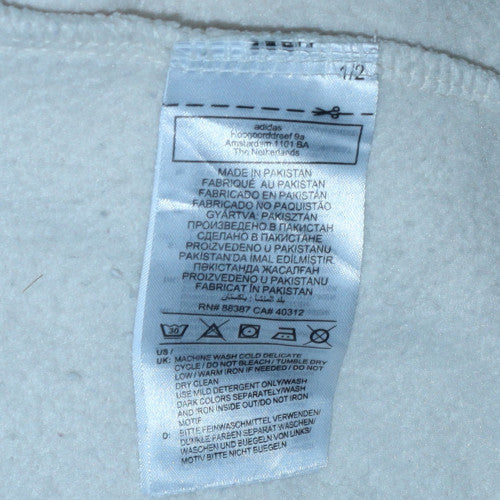 Adidas Women White Crew Neck Pullover Sweatshirt Size 12 Classic Logo