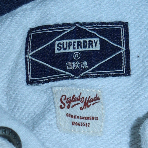 Superdry Womens Grey Pullover Hoodie Size M Cotton Blend Casual