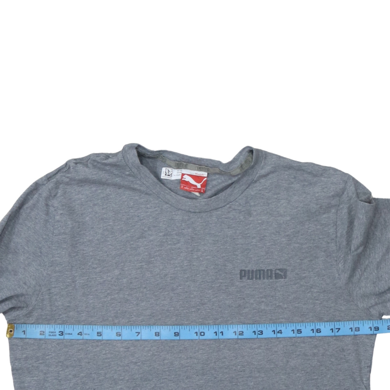 Puma Men Grey Long Sleeve Crew Neck Cotton T-Shirt M