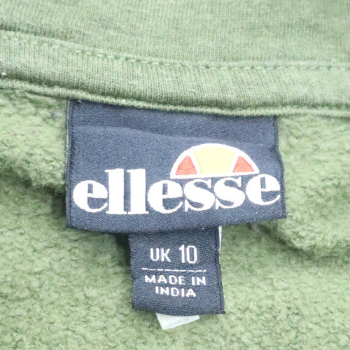 Ellesse Women’s Green Pullover Hoodie UK 10 Cotton Blend Casual