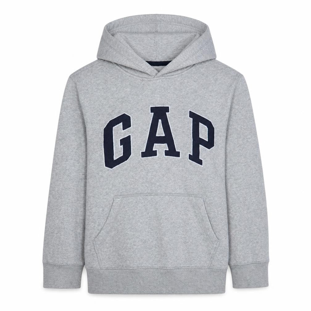 Gap Kids Boys Grey XL Pullover Hoodie Cotton Blend Logo Design