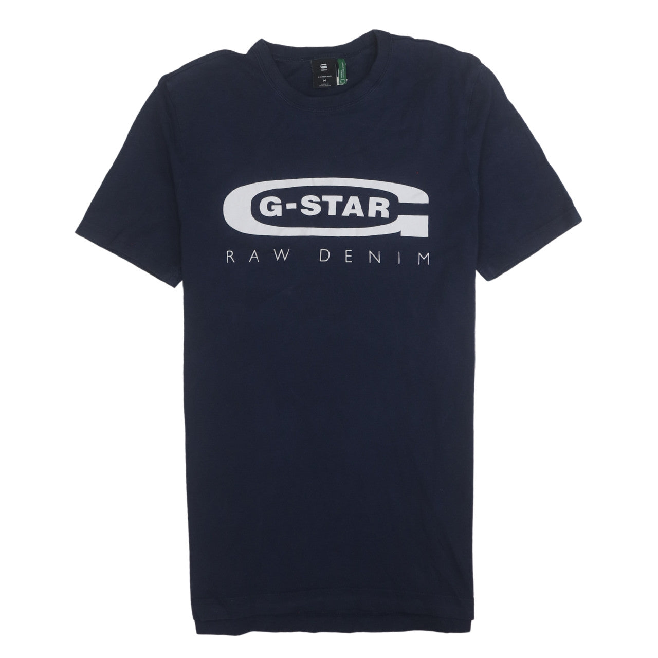 G-Star Raw Men's Blue Graphic Logo Cotton Crew Neck T-Shirt M