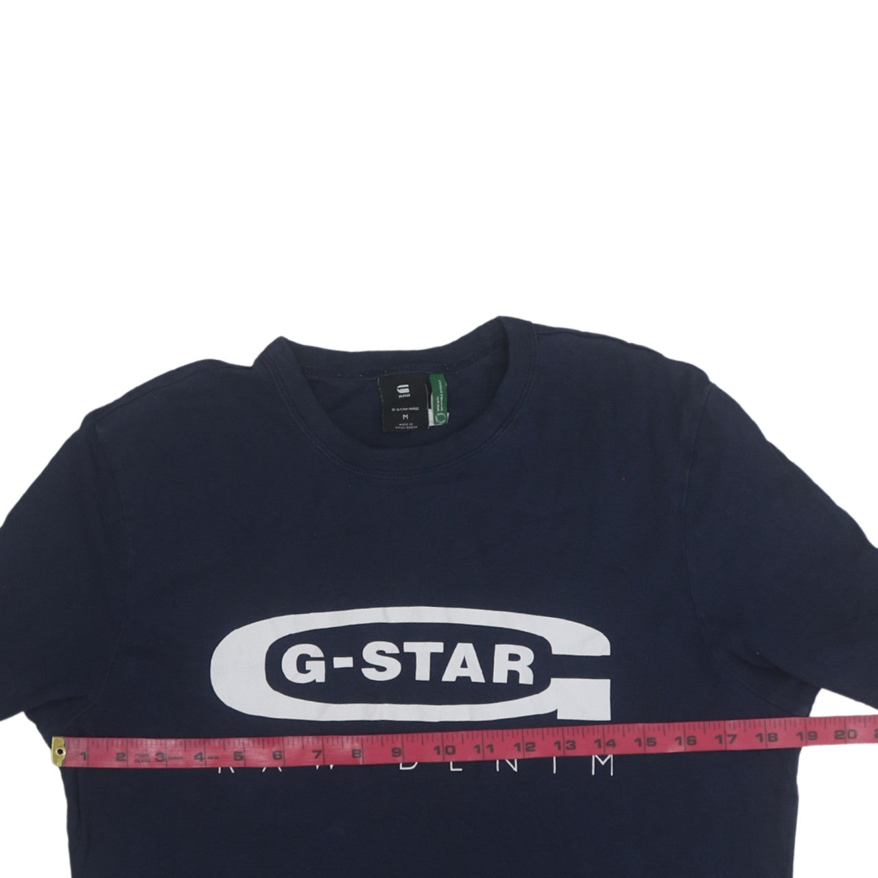 G-Star Raw Men's Blue Graphic Logo Cotton Crew Neck T-Shirt M