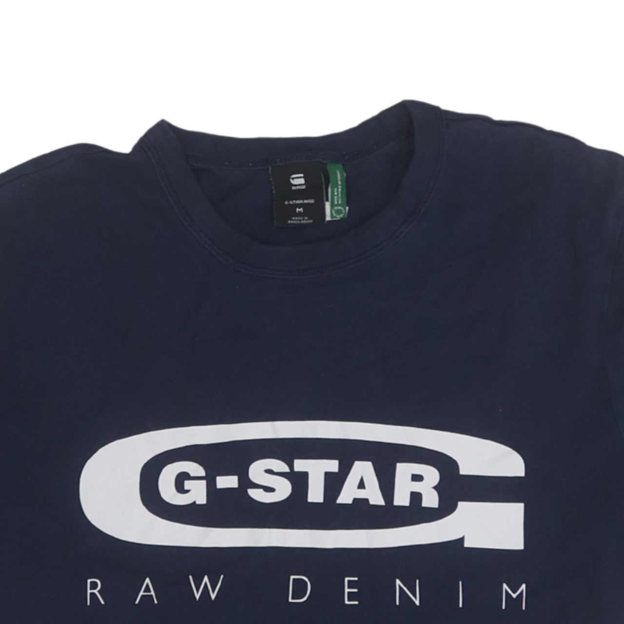 G-Star Raw Men's Blue Graphic Logo Cotton Crew Neck T-Shirt M