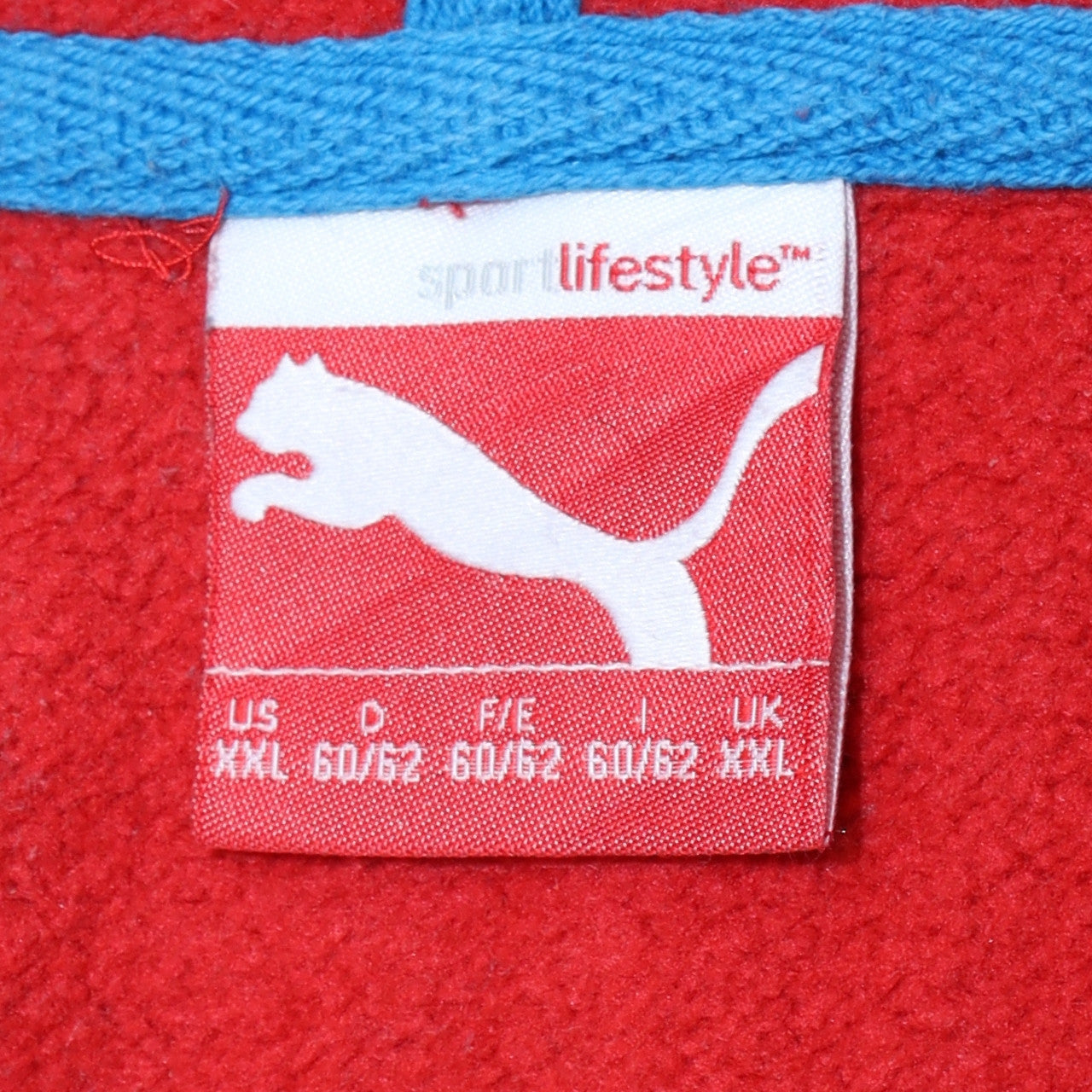Puma Men’s Red 2XL Pullover Hoodie with Blue Logo