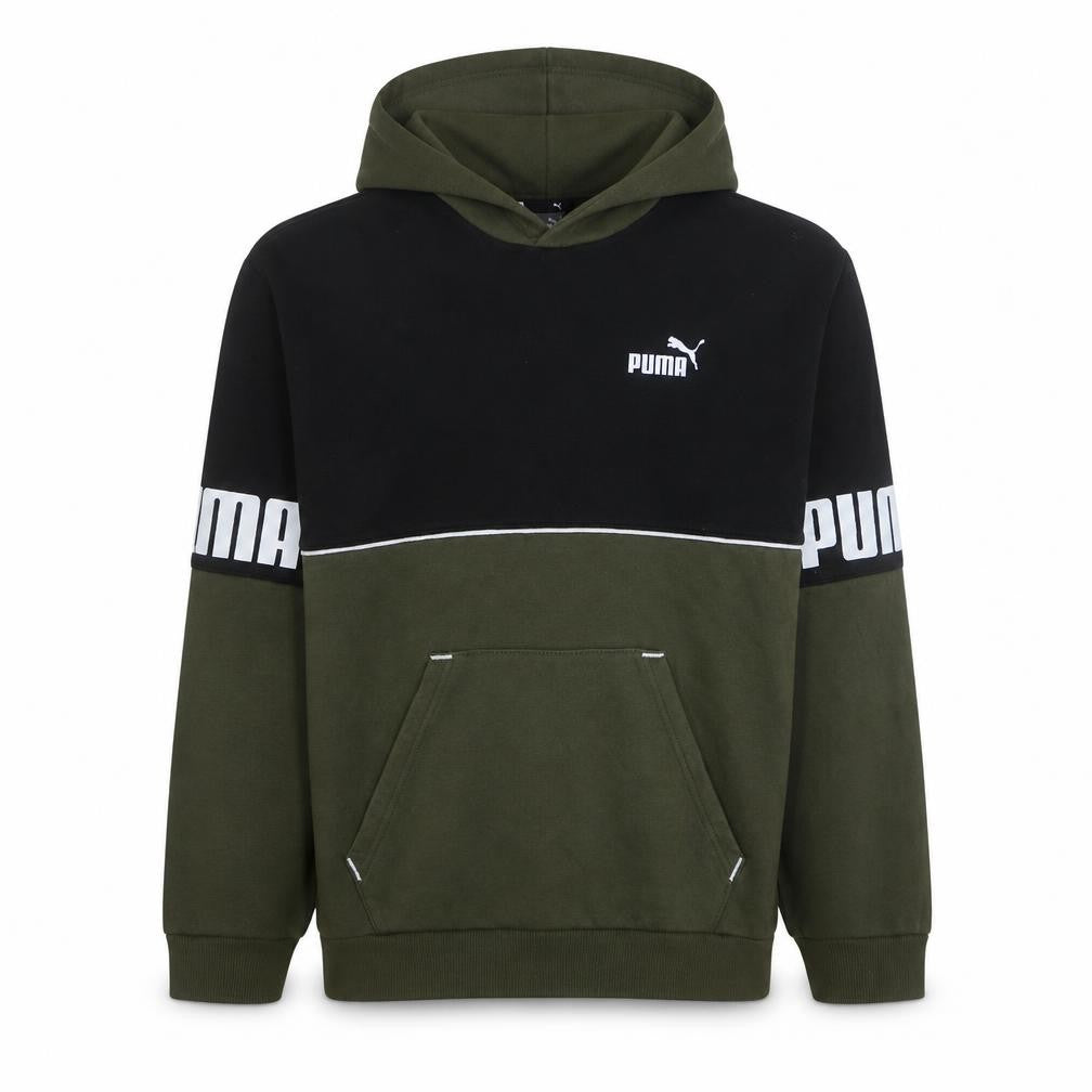 Puma Boys Green & Black Pullover Hoodie 13-14 Years Logo Graphic Sweatshirt