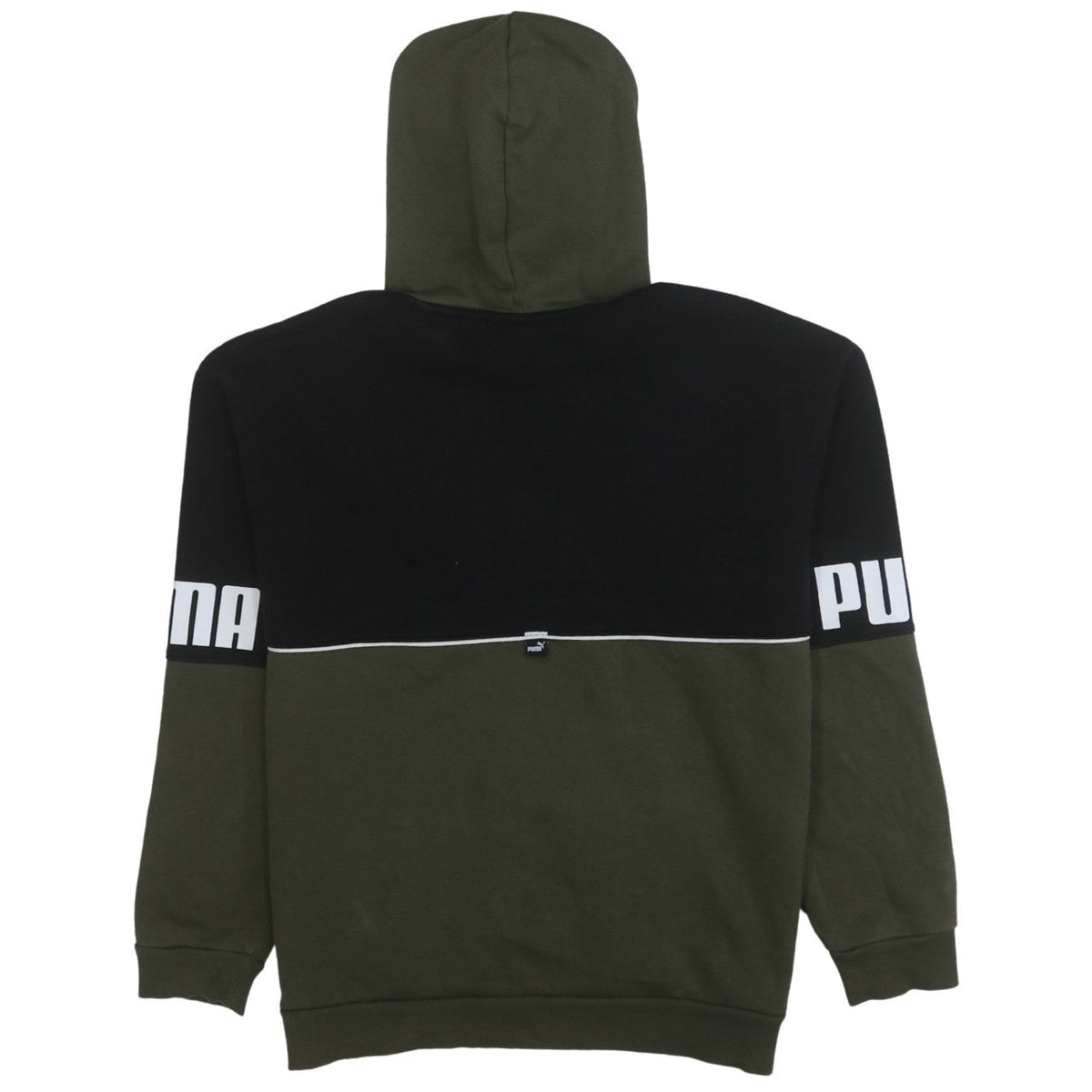 Puma Boys Green & Black Pullover Hoodie 13-14 Years Logo Graphic Sweatshirt