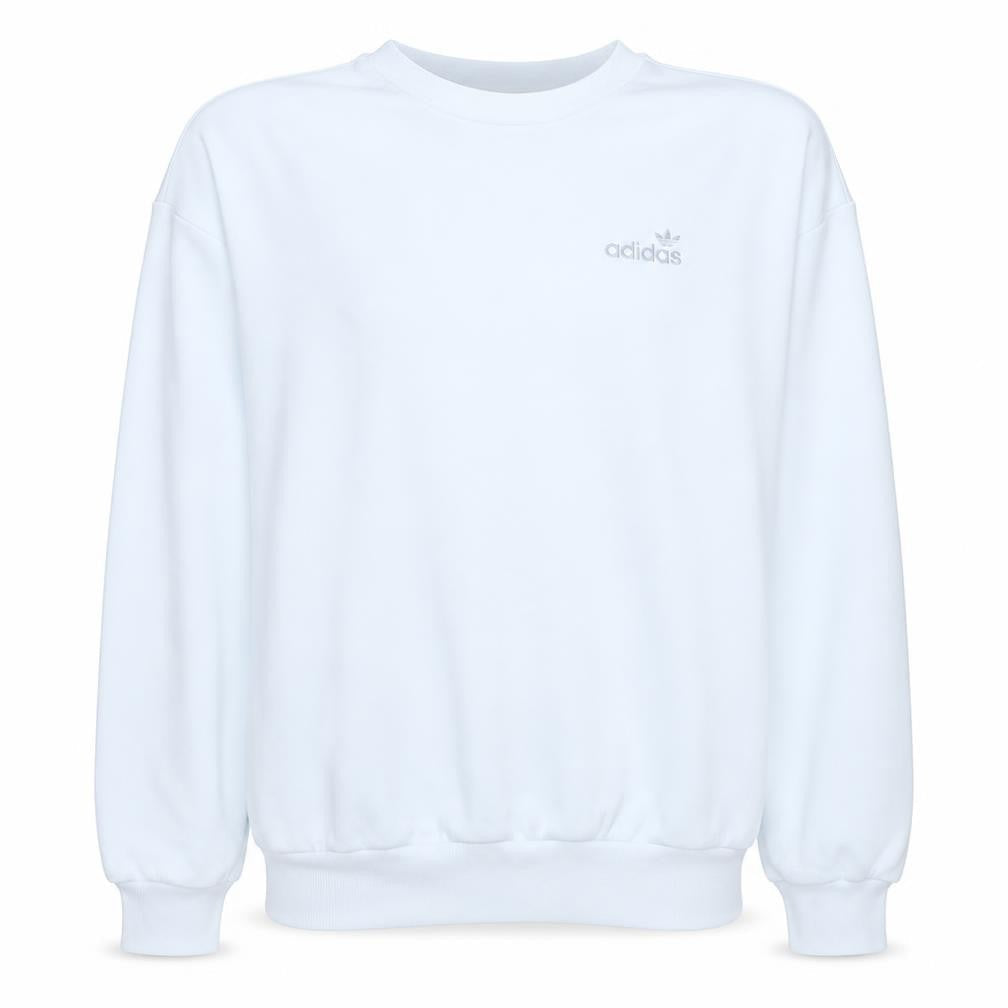 Adidas Women's White Crew Neck Pullover Sweatshirt Size 10 Cotton Blend