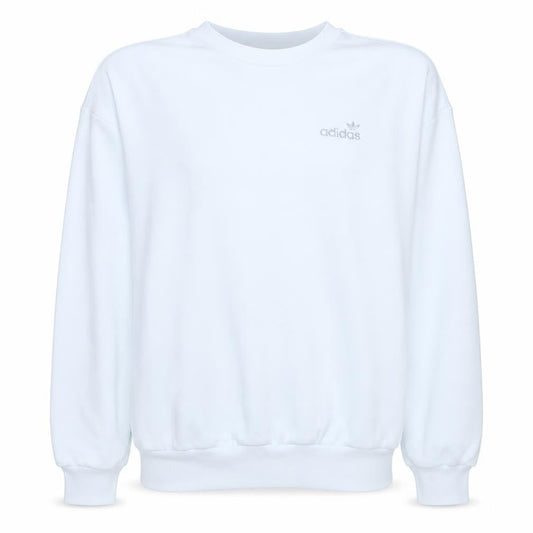 Adidas Women's White Crew Neck Pullover Sweatshirt Size 10 Cotton Blend