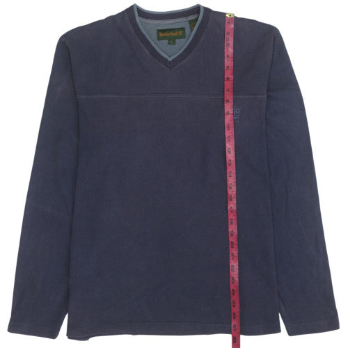 Timberland Men's Blue V-Neck Cotton Pullover Sweatshirt L