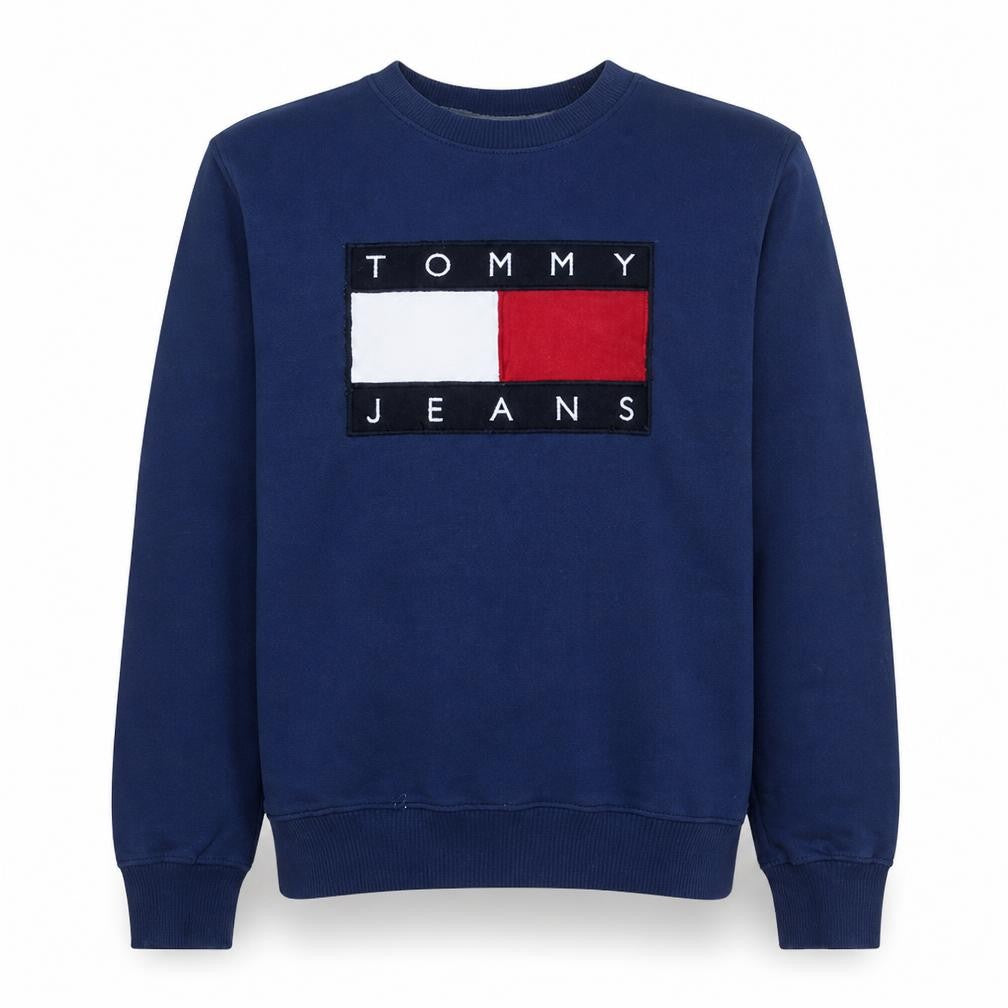 Tommy Jeans Men's Blue Crew Neck Logo Sweatshirt XL Pullover