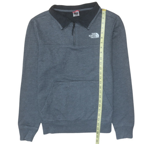 The North Face Men's Grey 1/4 Zip Collared Sweatshirt Size M