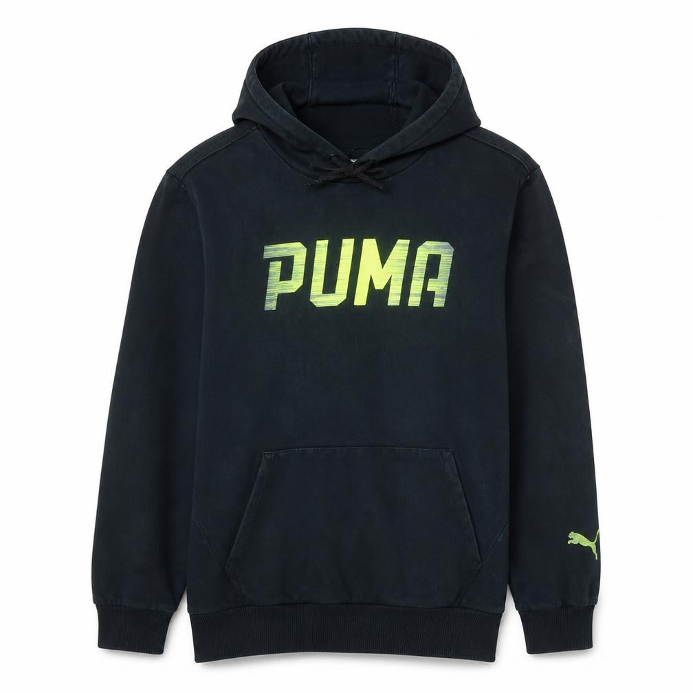 Puma Men's Black M Pullover Hoodie with Logo Print