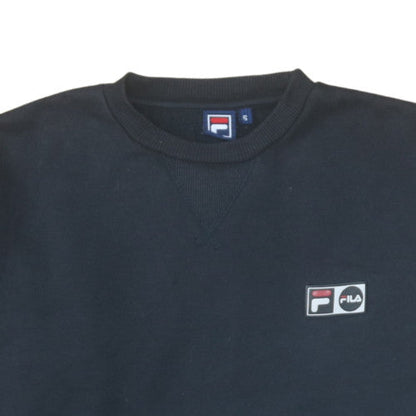 Additional view of Fila Men's Black Small Crew Neck Sweatshirt Logo Cotton Blend