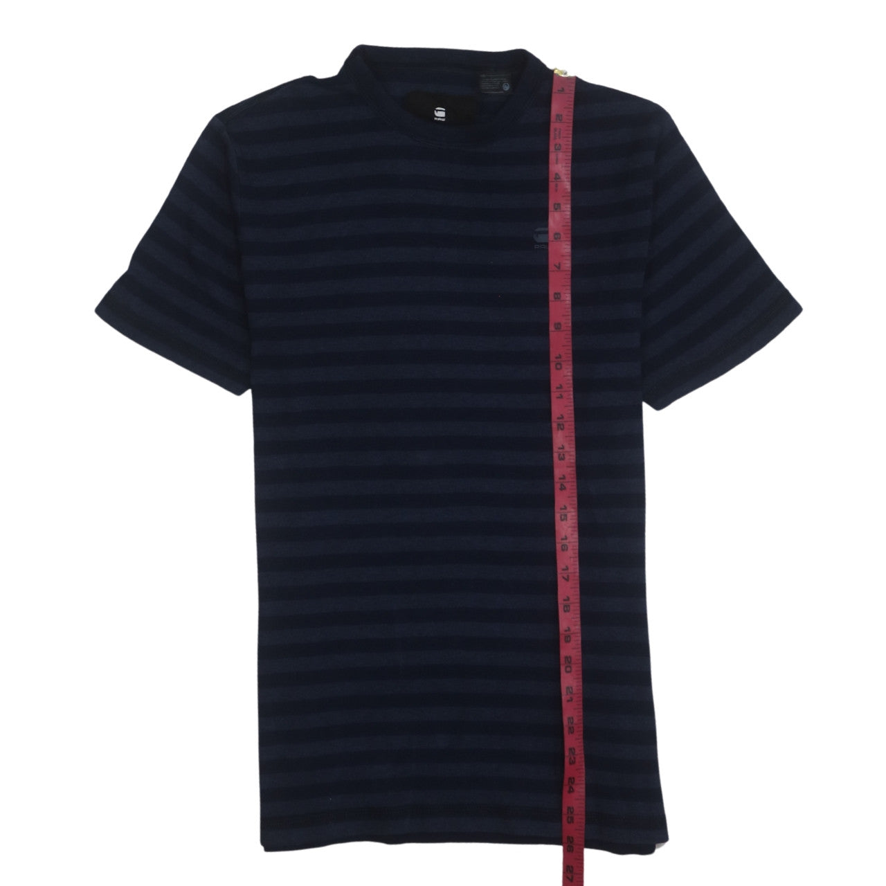 G-Star Raw Men's Blue Striped Slim Fit Cotton T-Shirt M