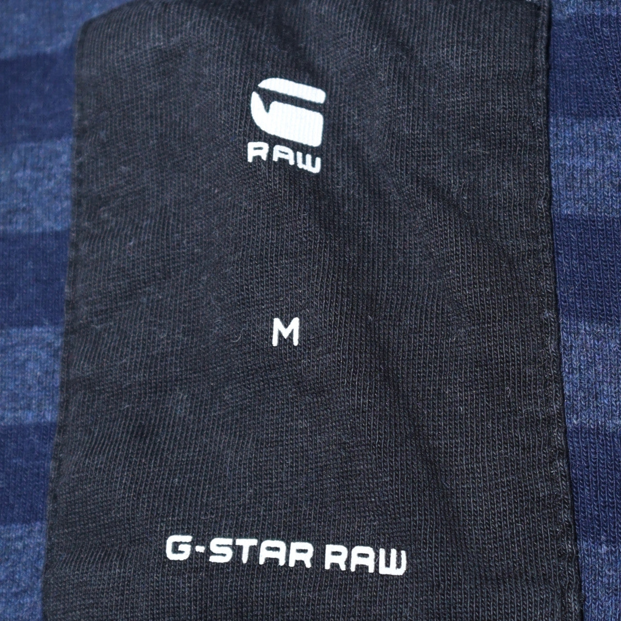G-Star Raw Men's Blue Striped Slim Fit Cotton T-Shirt M