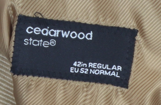 Cedarwood State Men's Beige Corduroy Blazer Jacket 42 in Regular