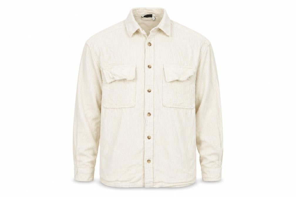 ASOS DESIGN Men's Ivory Corduroy Button-Up Shirt Size M