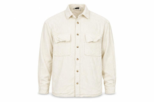 ASOS DESIGN Men's Ivory Corduroy Button-Up Shirt Size M