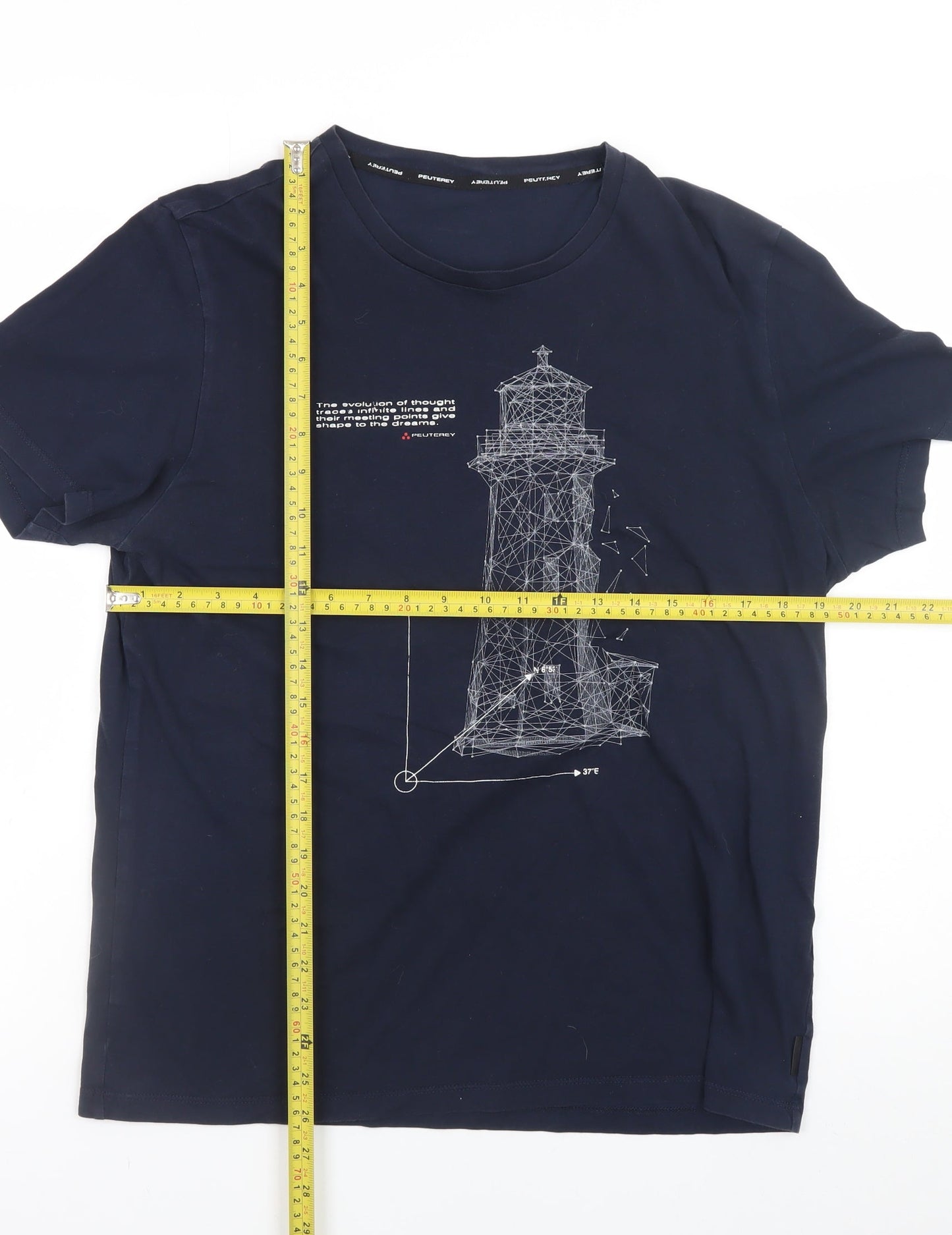 Peuterey Men's Blue Nautical Graphic Cotton T-Shirt Size L
