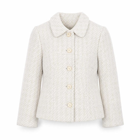 Noa Noa Women's Beige Tweed Button Blazer Jacket XS