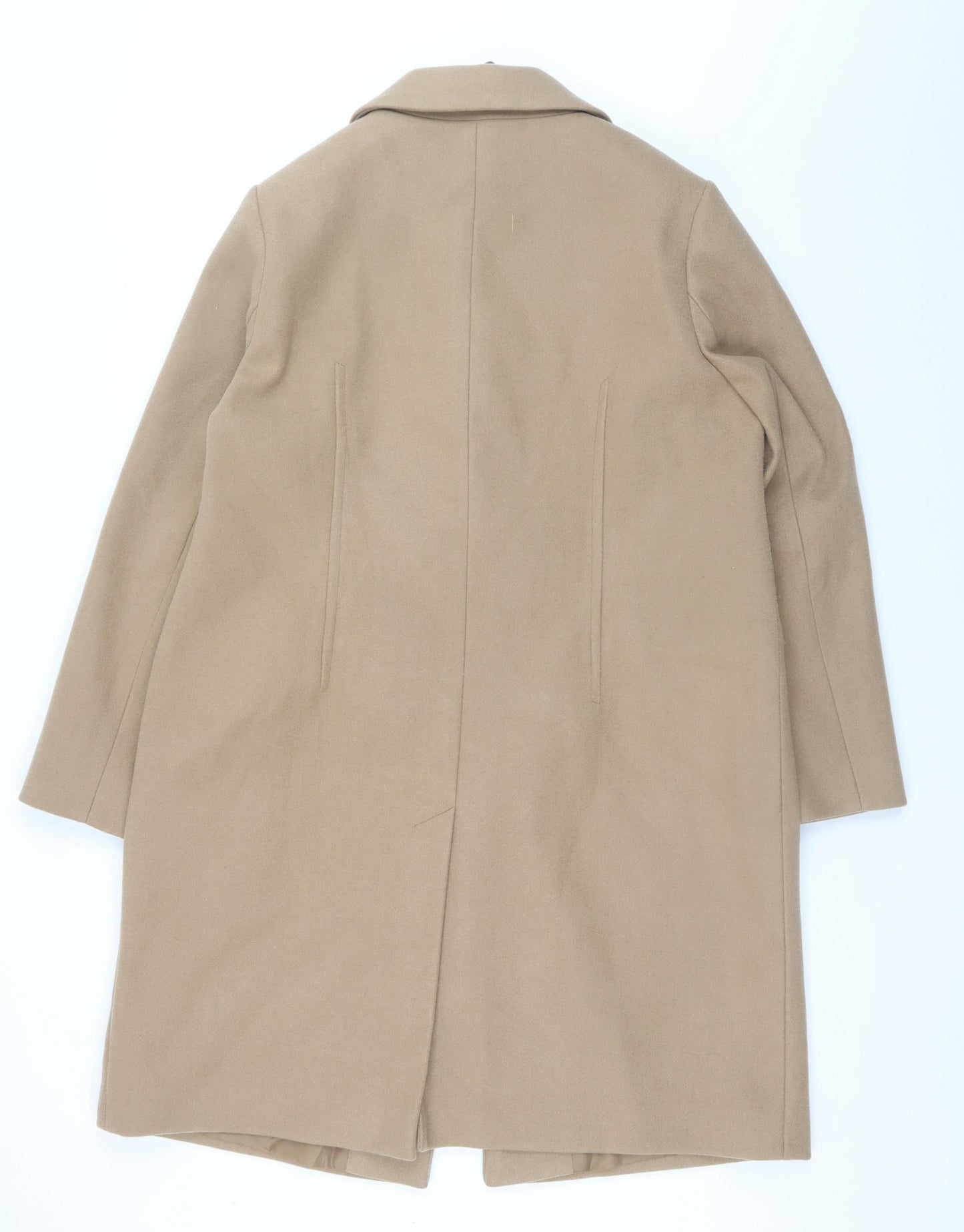 Marks and Spencer Women Beige Long Overcoat Size 16 Polyester