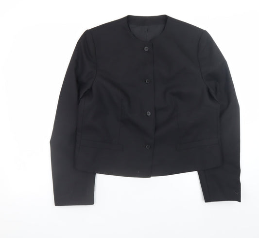 Marks and Spencer St Michael Women’s Black Wool Blazer Size 14 Classic Fit
