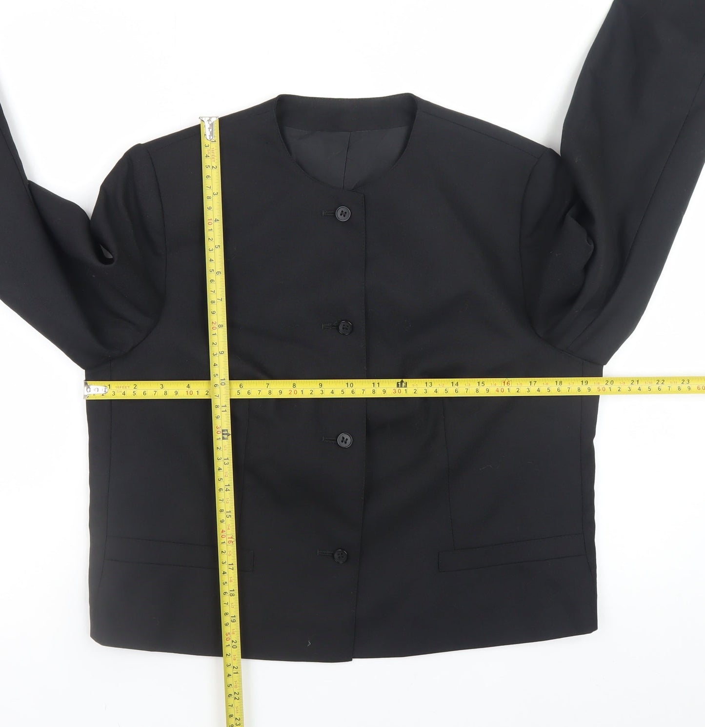 Marks and Spencer St Michael Women’s Black Wool Blazer Size 14 Classic Fit