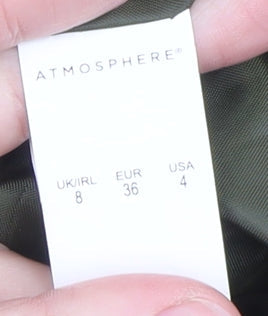 Atmosphere Women's Green Size 8 Mid-Length Overcoat