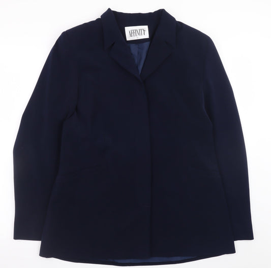 Affinity Women's Blue Size 14 Blazer Jacket - Classic Mid-Length