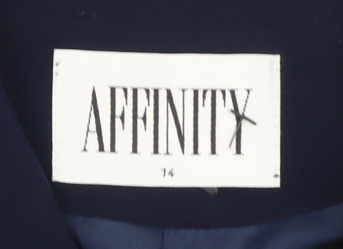 Affinity Women's Blue Size 14 Blazer Jacket - Classic Mid-Length