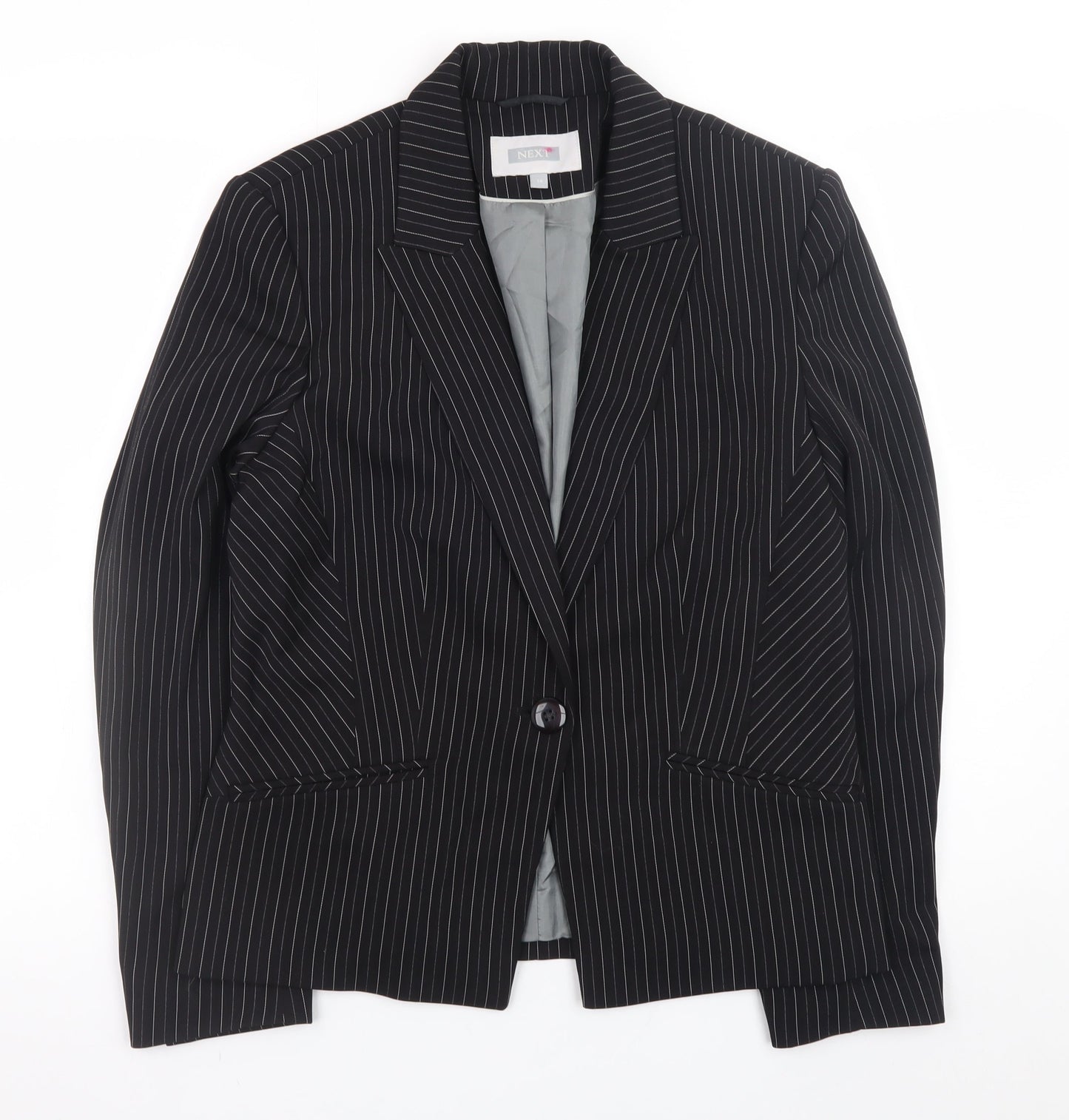Next Women’s Black Pinstripe Blazer Size 14 Classic Work Jacket