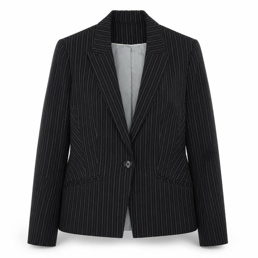 Next Women’s Black Pinstripe Blazer Size 14 Classic Work Jacket