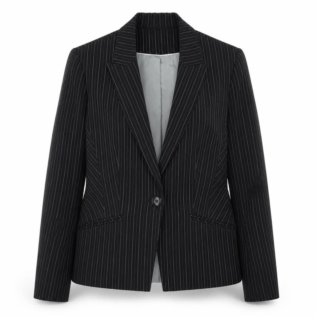 Next Women’s Black Pinstripe Blazer Size 14 Classic Work Jacket