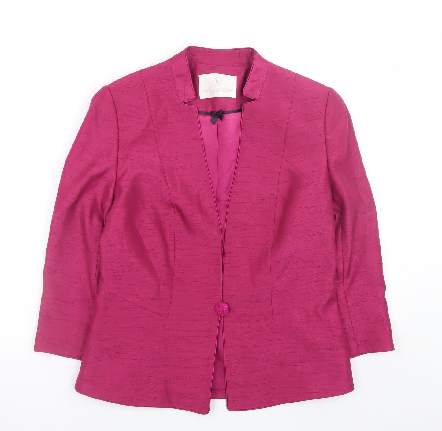 Jacques Vert Women's Pink Blazer Jacket Size 8 Formal 3/4 Sleeve
