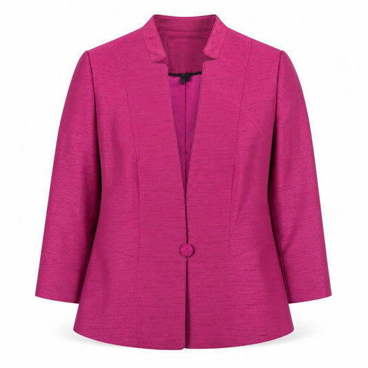 Jacques Vert Women's Pink Blazer Jacket Size 8 Formal 3/4 Sleeve