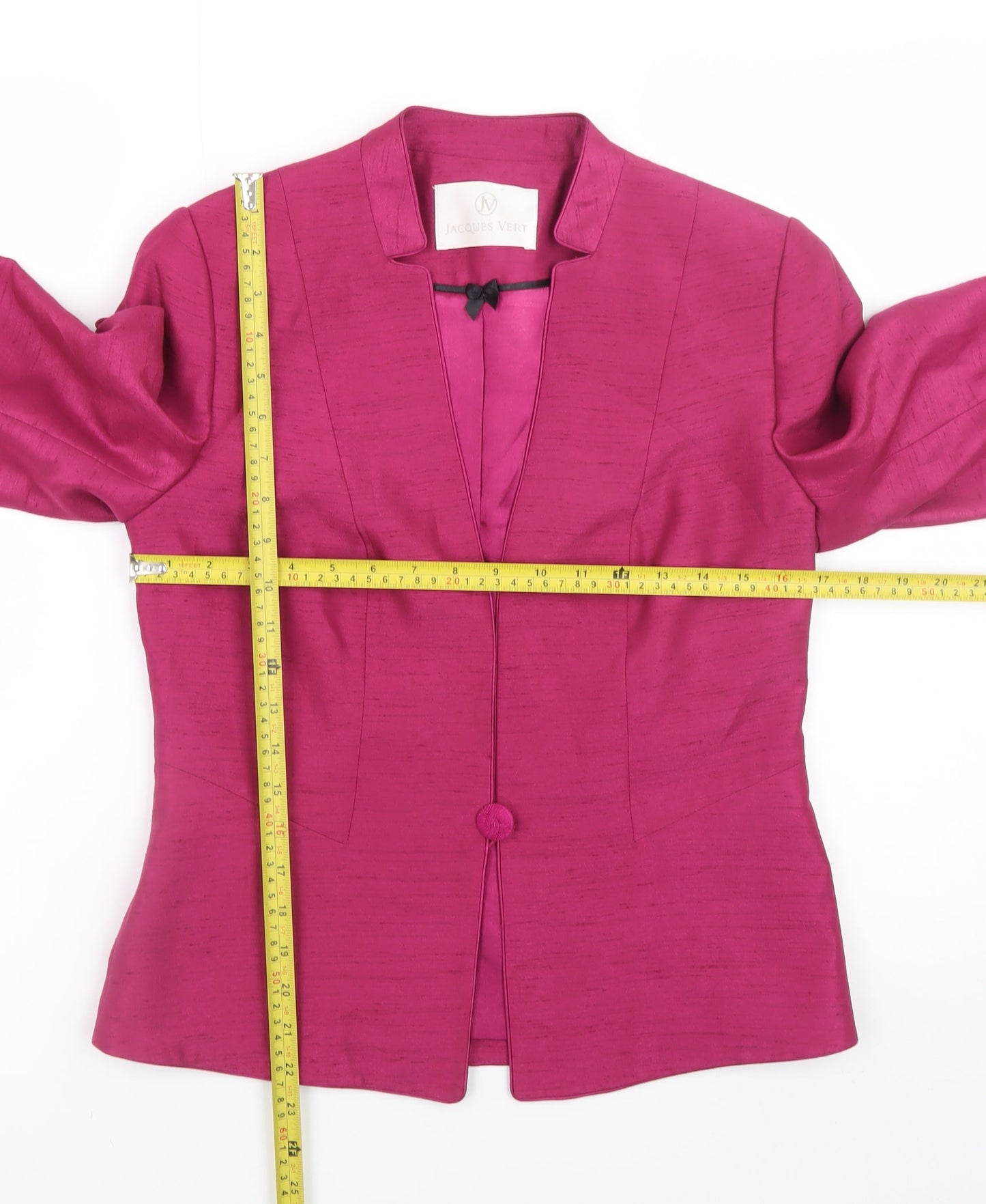 Jacques Vert Women's Pink Blazer Jacket Size 8 Formal 3/4 Sleeve
