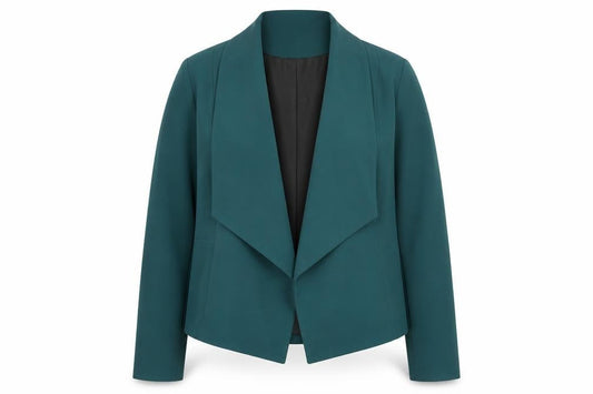 Front view of Dorothy Perkins Women’s Green Blazer Jacket, size UK 18, Lined Office Style