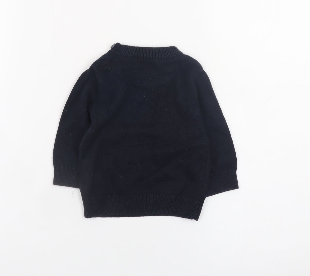 Timberland Boys Black Cotton V-Neck Pullover Sweater 6M