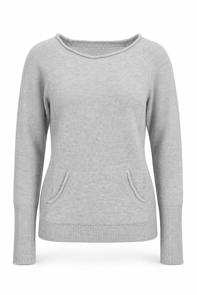 Terranova Women Grey Knit Pullover Jumper L Long Sleeve Crew Neck