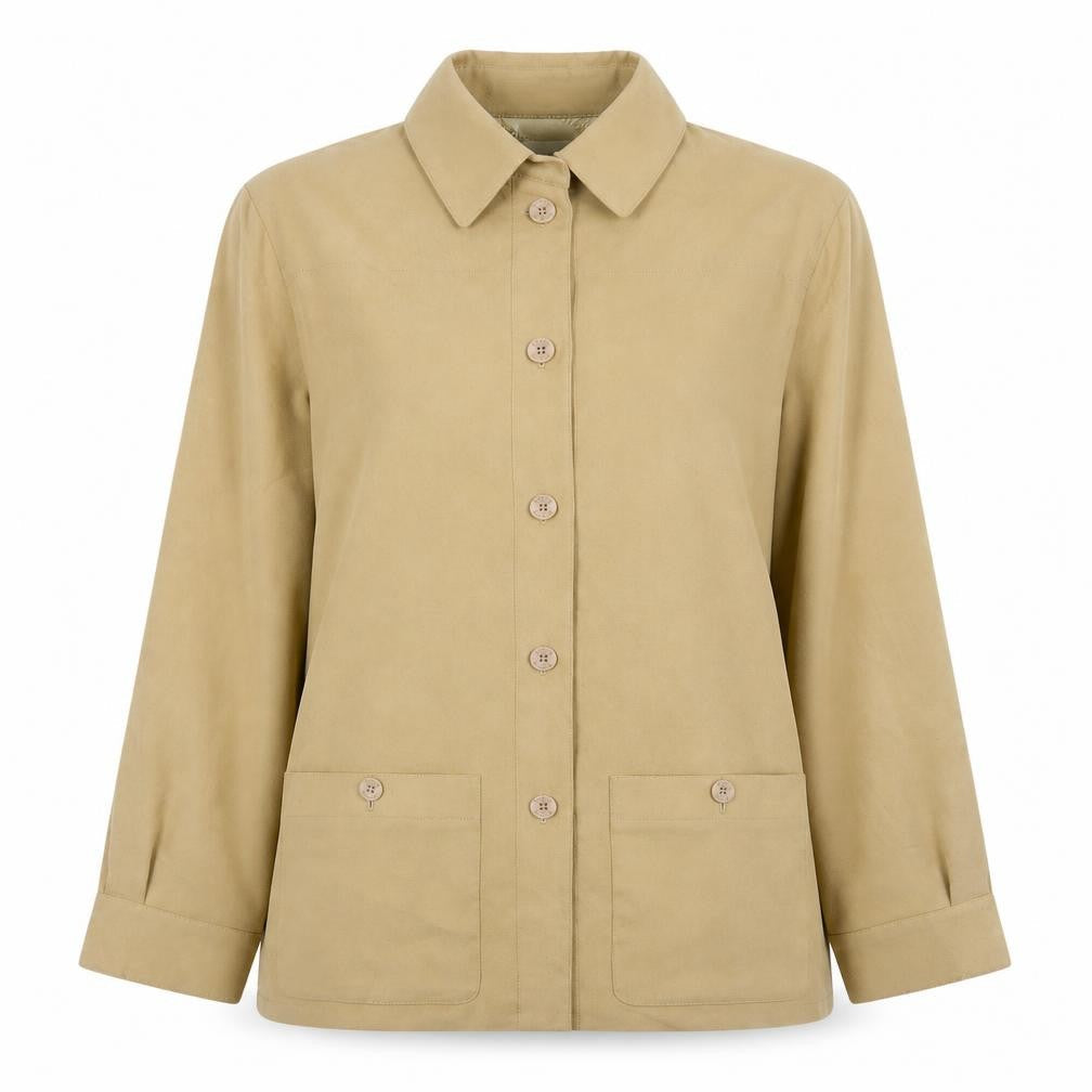 Viyella Women's Beige Mid-Length Button Jacket Size M