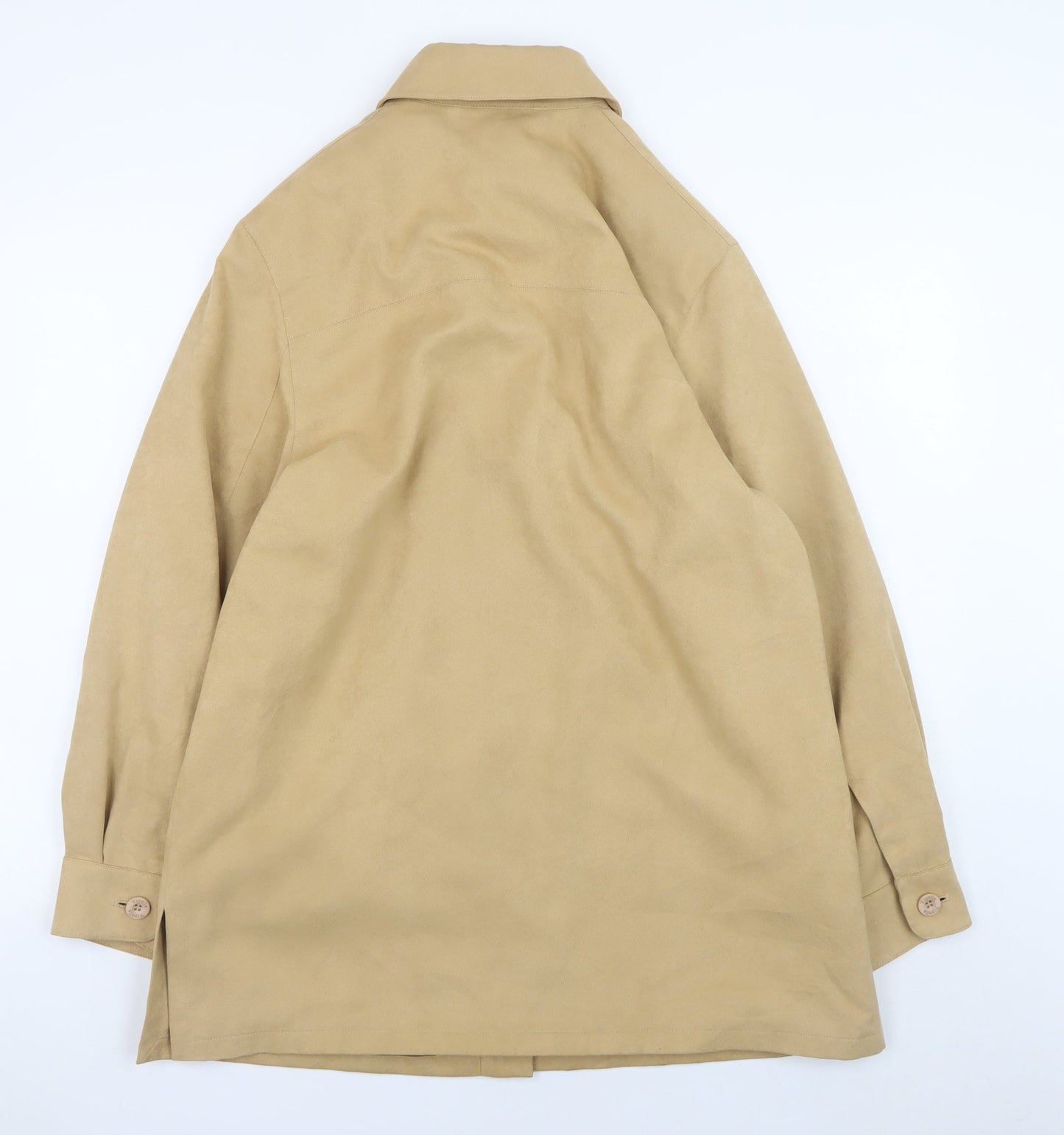 Viyella Women's Beige Mid-Length Button Jacket Size M